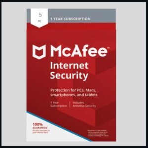 McAfee Internet Security – 1 Year, 5 PCs | Antivirus, Firewall & Privacy Protection